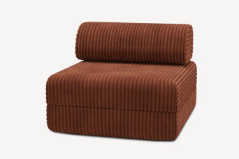 Fauteuil convertible et modulable, mousse écologique et assise ferme - Velours côtelé XL Terracotta