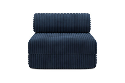 Fauteuil convertible et modulable, mousse écologique et assise ferme - Velours côtelé XL Bleu