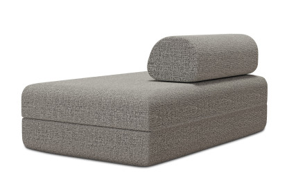Canapé 2 places convertible et modulable, mousse écologique et assise ferme - Tissu tweed Gris