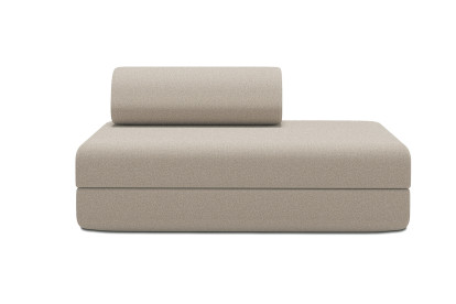 Canapé 2 places convertible et modulable, mousse écologique et assise ferme - Tissu lisse Beige