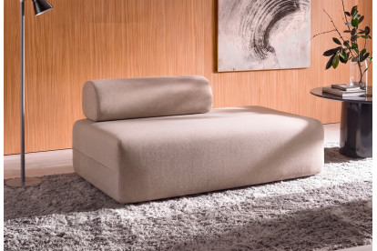 Canapé 2 places non convertible et modulable - Tissu lisse Beige