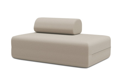 Canapé 2 places non convertible et modulable - Tissu lisse Beige