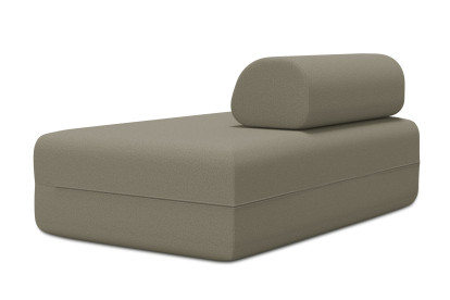 Canapé 2 places non convertible et modulable - Tissu lisse Taupe