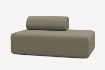 Canapé 2 places non convertible et modulable - Tissu lisse Taupe