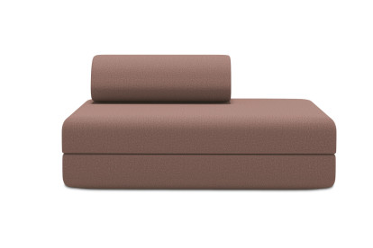 Canapé 2 places convertible et modulable, mousse écologique et assise ferme - Tissu lisse Terracotta
