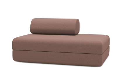 Canapé 2 places convertible et modulable, mousse écologique et assise ferme - Tissu lisse Terracotta