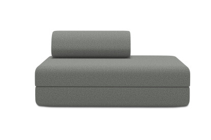 Canapé 2 places convertible et modulable, mousse écologique et assise ferme - Tissu lisse Gris