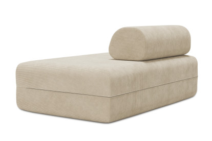 Canapé 2 places non convertible et modulable - Velours côtelé Beige