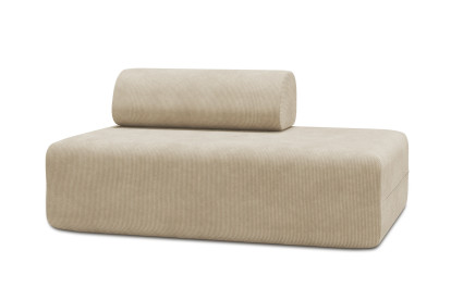Canapé 2 places non convertible et modulable - Velours côtelé Beige