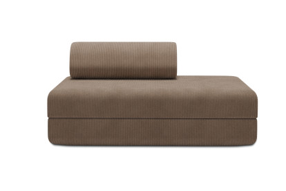Canapé 2 places convertible et modulable, mousse écologique et assise ferme - Velours côtelé Taupe