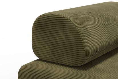 Canapé 2 places convertible et modulable, mousse écologique et assise ferme - Velours côtelé Vert