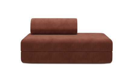 Canapé 2 places convertible et modulable, mousse écologique et assise ferme - Velours côtelé Terracotta
