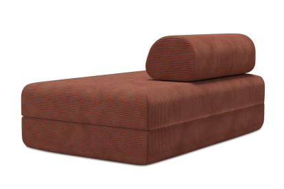 Canapé 2 places convertible et modulable, mousse écologique et assise ferme - Velours côtelé Terracotta