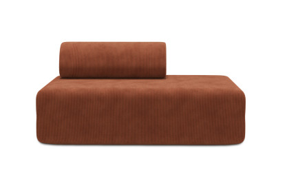 Canapé 2 places non convertible et modulable - Velours côtelé Terracotta