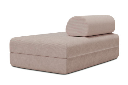 Canapé 2 places convertible et modulable, mousse écologique et assise ferme - Velours côtelé Rose pâle
