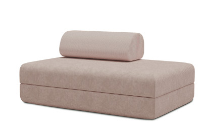Canapé 2 places convertible et modulable, mousse écologique et assise ferme - Velours côtelé Rose pâle