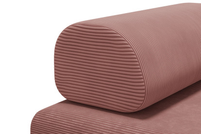 Canapé 2 places convertible et modulable, mousse écologique et assise ferme - Velours côtelé Rose