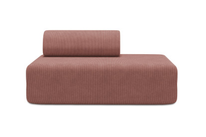 Canapé 2 places non convertible et modulable - Velours côtelé Rose
