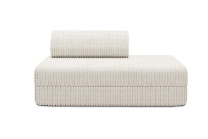 Canapé 2 places convertible et modulable, mousse écologique et assise ferme - Velours côtelé XL Blanc