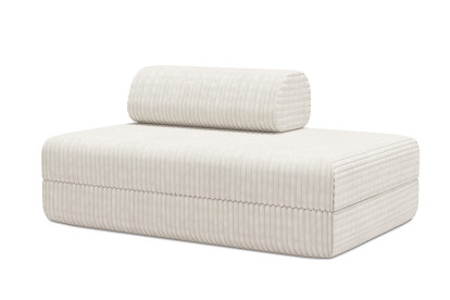 Canapé 2 places convertible et modulable, mousse écologique et assise ferme - Velours côtelé XL Blanc