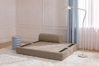 Canapé 2 places convertible et modulable, mousse écologique et assise ferme - Velours côtelé XL Marron