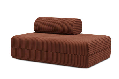 Canapé 2 places convertible et modulable, mousse écologique et assise ferme - Velours côtelé XL Terracotta