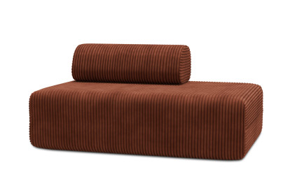 Canapé 2 places non convertible et modulable - Velours côtelé XL Terracotta