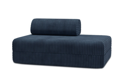 Canapé 2 places convertible et modulable, mousse écologique et assise ferme - Velours côtelé XL Bleu