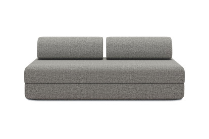 Canapé 3 places convertible et modulable, mousse écologique et assise ferme  - Tissu tweed Gris