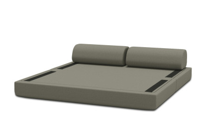 Canapé 3 places convertible et modulable, mousse écologique et assise ferme  - Tissu lisse Taupe
