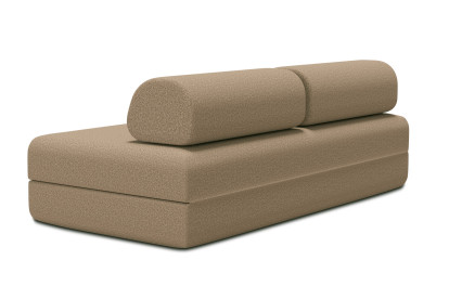 Canapé 3 places convertible et modulable, mousse écologique et assise ferme  - Tissu lisse Marron
