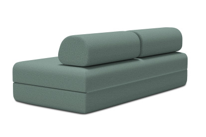 Canapé 3 places convertible et modulable, mousse écologique et assise ferme  - Tissu lisse Vert
