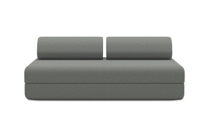 Canapé 3 places convertible et modulable, mousse écologique et assise ferme  - Tissu lisse Gris