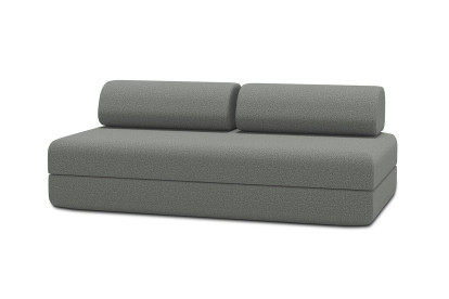 Canapé 3 places convertible et modulable, mousse écologique et assise ferme  - Tissu lisse Gris