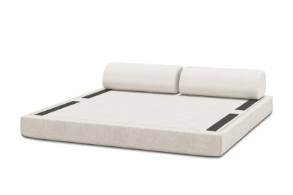 Canapé 3 places convertible et modulable, mousse écologique et assise ferme  - Velours côtelé Blanc