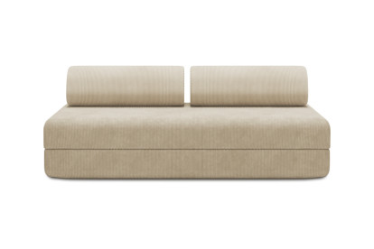 Canapé 3 places convertible et modulable, mousse écologique et assise ferme  - Velours côtelé Beige
