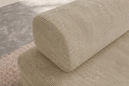Canapé 3 places convertible et modulable, mousse écologique et assise ferme  - Velours côtelé Beige
