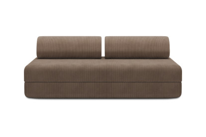Canapé 3 places convertible et modulable, mousse écologique et assise ferme  - Velours côtelé Taupe