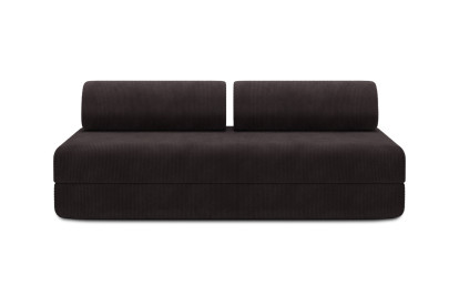 Canapé 3 places convertible et modulable, mousse écologique et assise ferme  - Velours côtelé Marron