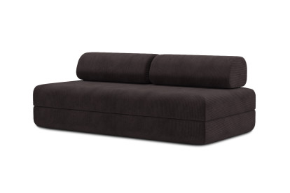 Canapé 3 places convertible et modulable, mousse écologique et assise ferme  - Velours côtelé Marron