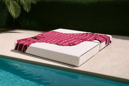 Canapé 3 places convertible et modulable, mousse écologique et assise ferme  - Tissu extérieur Beige clair