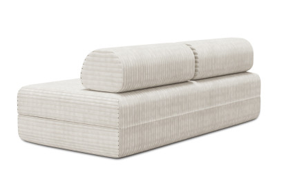 Canapé 3 places convertible et modulable, mousse écologique et assise ferme  - Velours côtelé XL Blanc