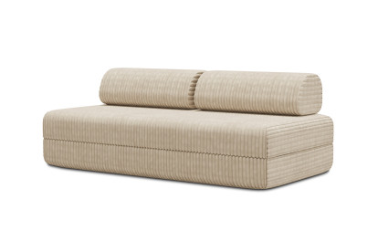 Canapé 3 places convertible et modulable, mousse écologique et assise ferme  - Velours côtelé XL Beige