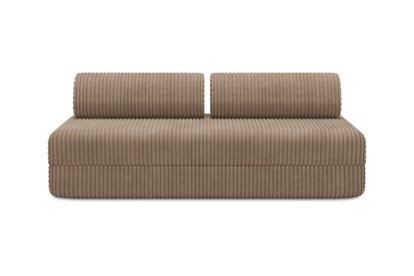 Canapé 3 places convertible et modulable, mousse écologique et assise ferme  - Velours côtelé XL Marron