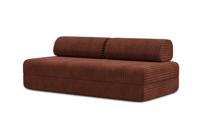 Canapé 3 places convertible et modulable, mousse écologique et assise ferme  - Velours côtelé XL Terracotta