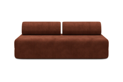 Canapé 3 places non convertible et modulable - Velours côtelé XL Terracotta