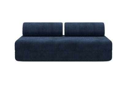Canapé 3 places convertible et modulable, mousse écologique et assise ferme  - Velours côtelé XL Bleu