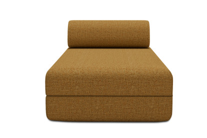 Méridienne convertible et modulable, mousse écologique et assise ferme  - Tissu tweed Jaune