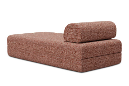 Méridienne convertible et modulable, mousse écologique et assise ferme  - Tissu tweed Rouge