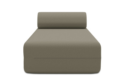 Méridienne non convertible et modulable - Tissu lisse Taupe